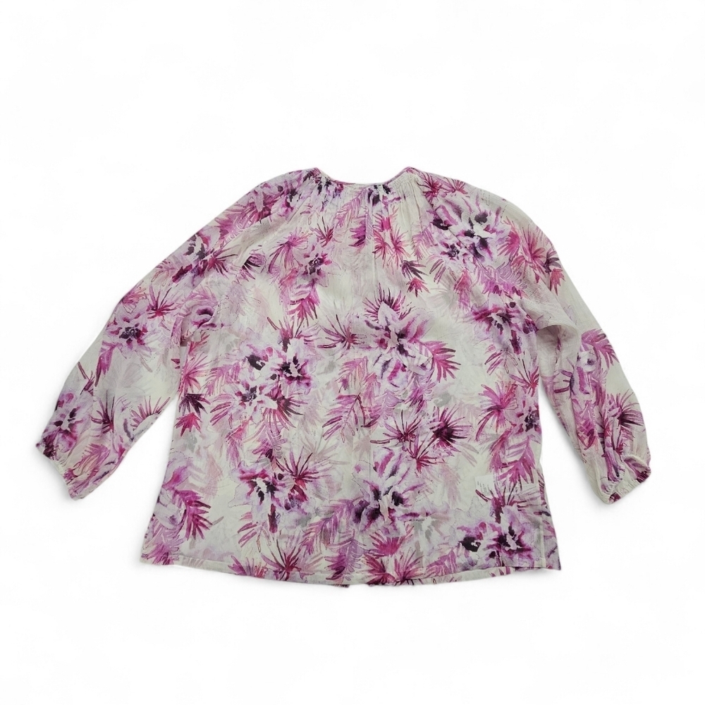 Tommy Bahama Silk Button Down Pink And White Floral Blouse Women's Size XS - Picture 3 of 8
